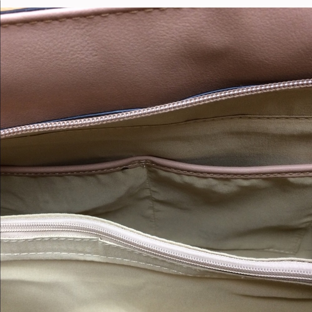 Last 1!! NEW! gray two tone zipper satchel + strap - Picture 2 of 4